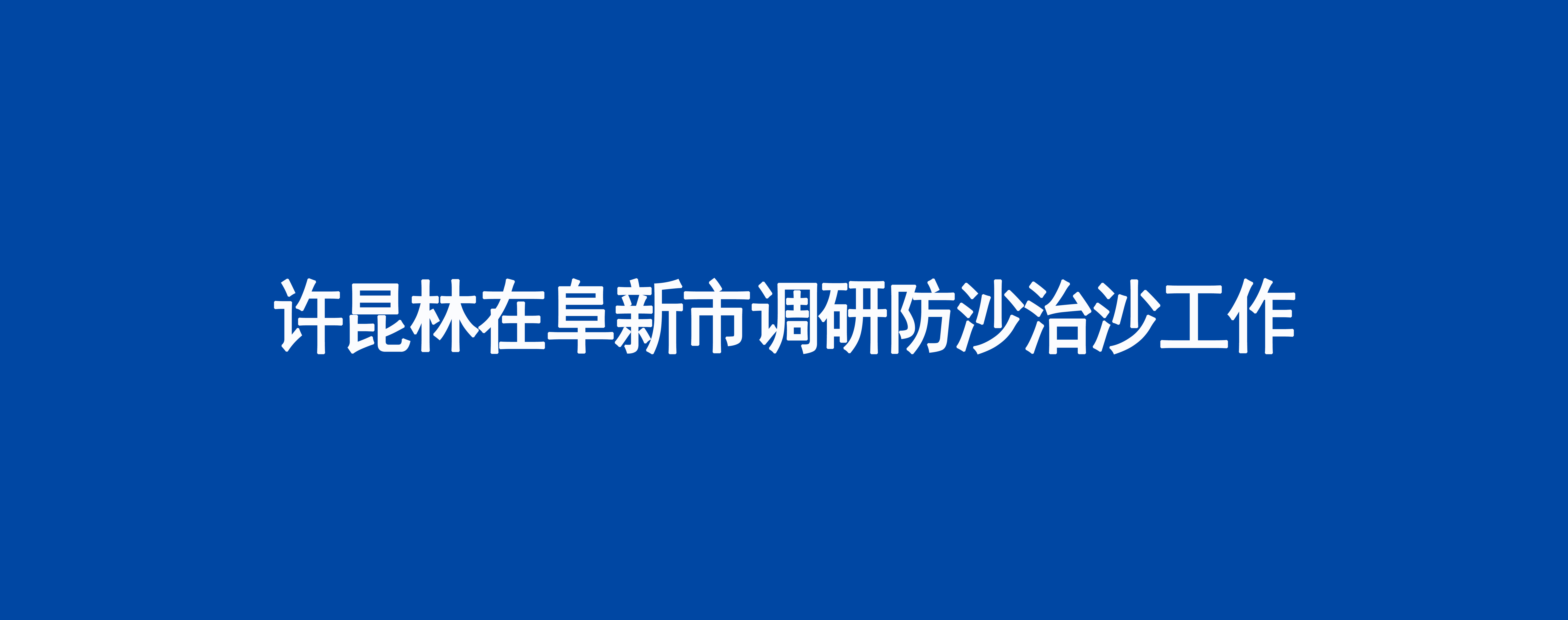 许昆林在阜新市调研防沙治沙工作